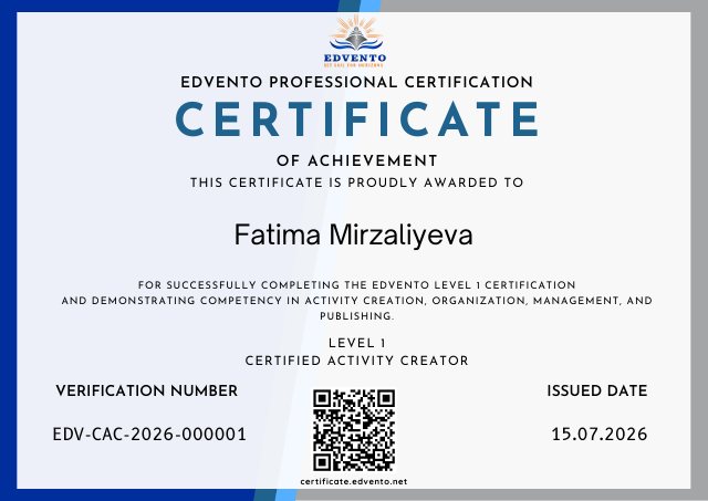 Certificate preview — Level 1