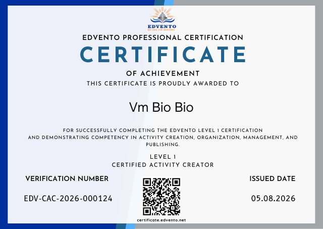 Certificate preview — Level 1